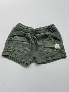 Zara Olive Green Kids Shorts with Front Pockets